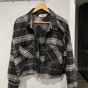 Black & white flannel shirt